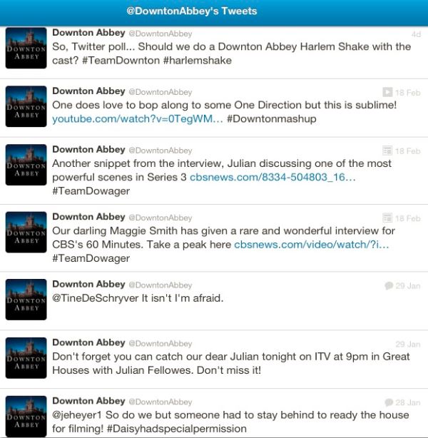 Downton Abbey's Twitter Stream