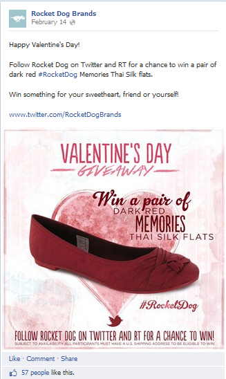 RocketDog Shoes Twitter Giveaway on FB