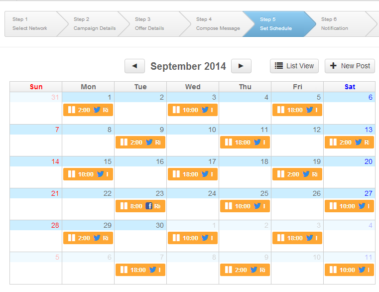 1 click schedule of a bunch of posts to promote your blog