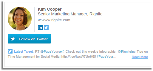 Add Twitter profile and recent tweets in your email signature