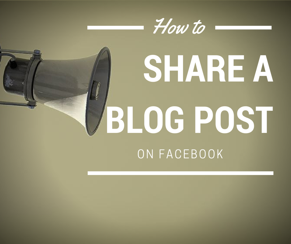How to share a blog post on Facebook