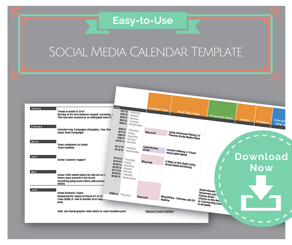 Easy-to-Use Social Media Calendar Template Easy-to-Use Social Media Calendar Template