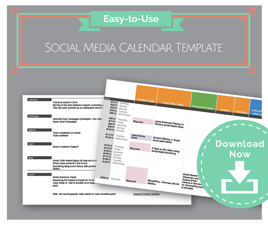 EasytoUse Social Media Calendar Template