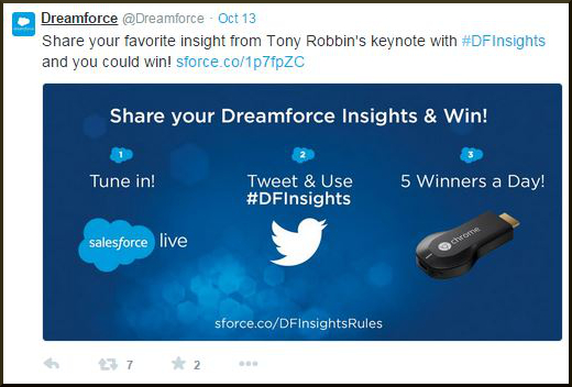 Dreamforce Tweet During Event Promotion