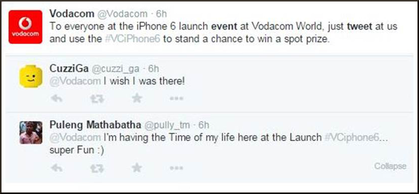 Vodacom Example of Event Promotion During Event