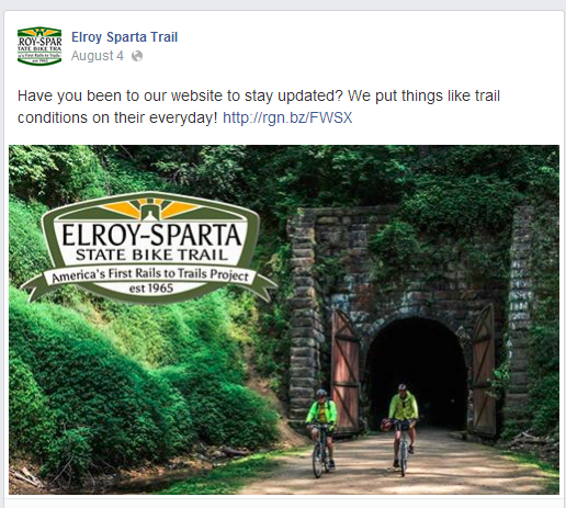 Tourism marketing example by Elroy Sparta Trail