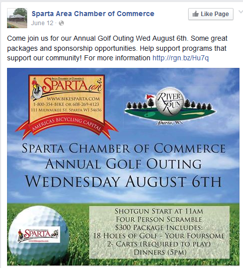 Social media campaign by Sparta Area Chamber of Commerce