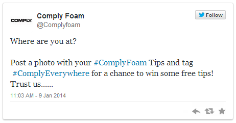 ComplyFoam Twitter Giveaway 1