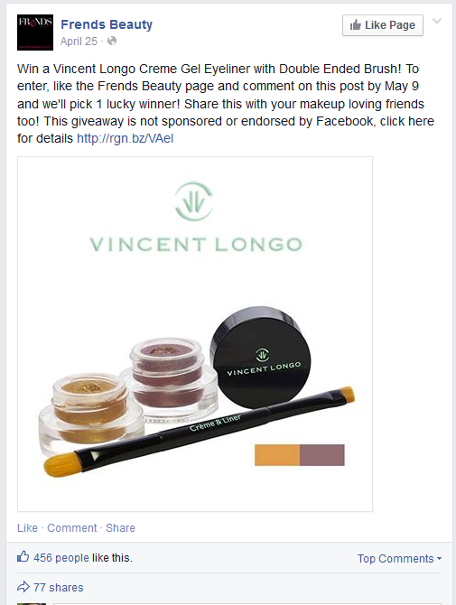 Learn how to run a Facebook giveaway from Frends Beauty